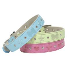 Hundehalsbånd med broderi Pink
