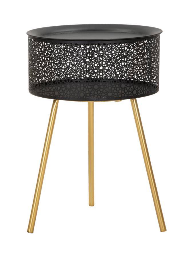 Glam bord i guldfarve og sort, jern - 35x50 cm
