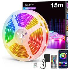 LED Strip 15m, LED Streifen Bluetooth RGB Led Band Selbstklebend mit Fernbedienung und APP. Musik Sync, Timer-Einstellung Dimmbar Led Stripes Lichterkette für Zimmer Partei deko