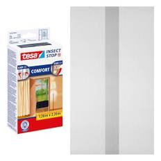 tesa Insect Stop COMFORT Fliegengitter für Türen - Insektenschutz Tür mit Klettband - Fliegen Netz ohne Bohren, anthrazit (2 x 65 cm)120 cm x 220 cm