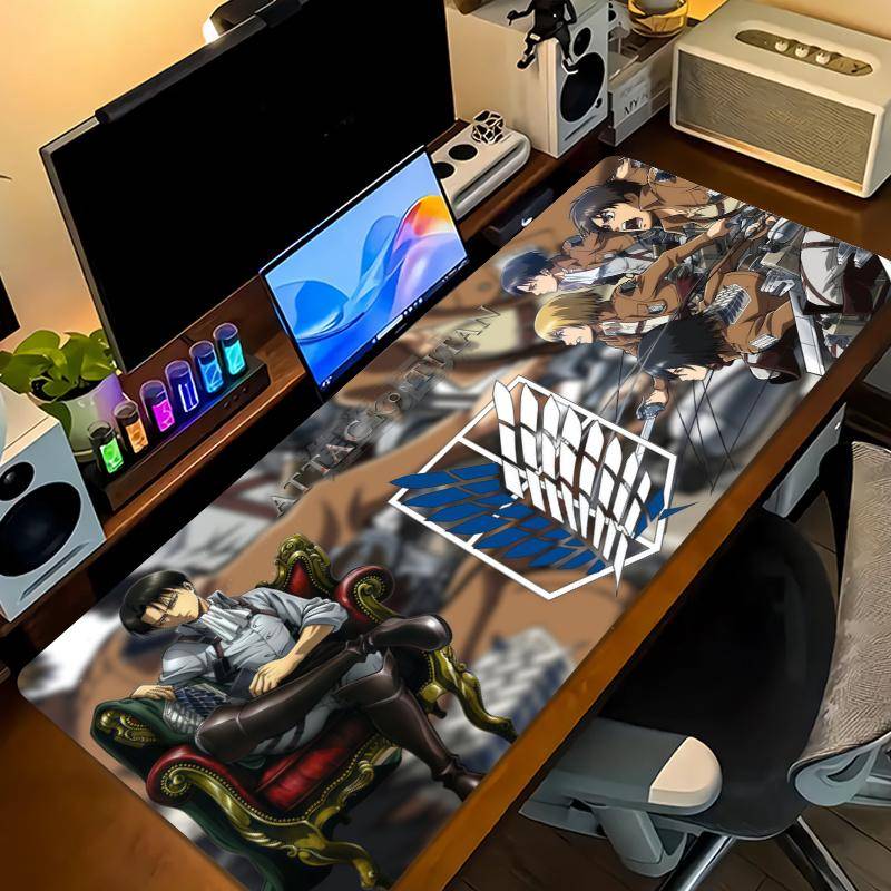 Attack On Titan Color Mouse Pad Large Gaming Table Cushion Non-slip Laptop Tablet Big Mousepad XXL Mat Mini PC Playmat With Lock edge