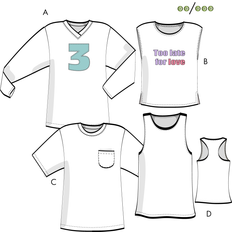 T-shirts 6V04, XS-2XL