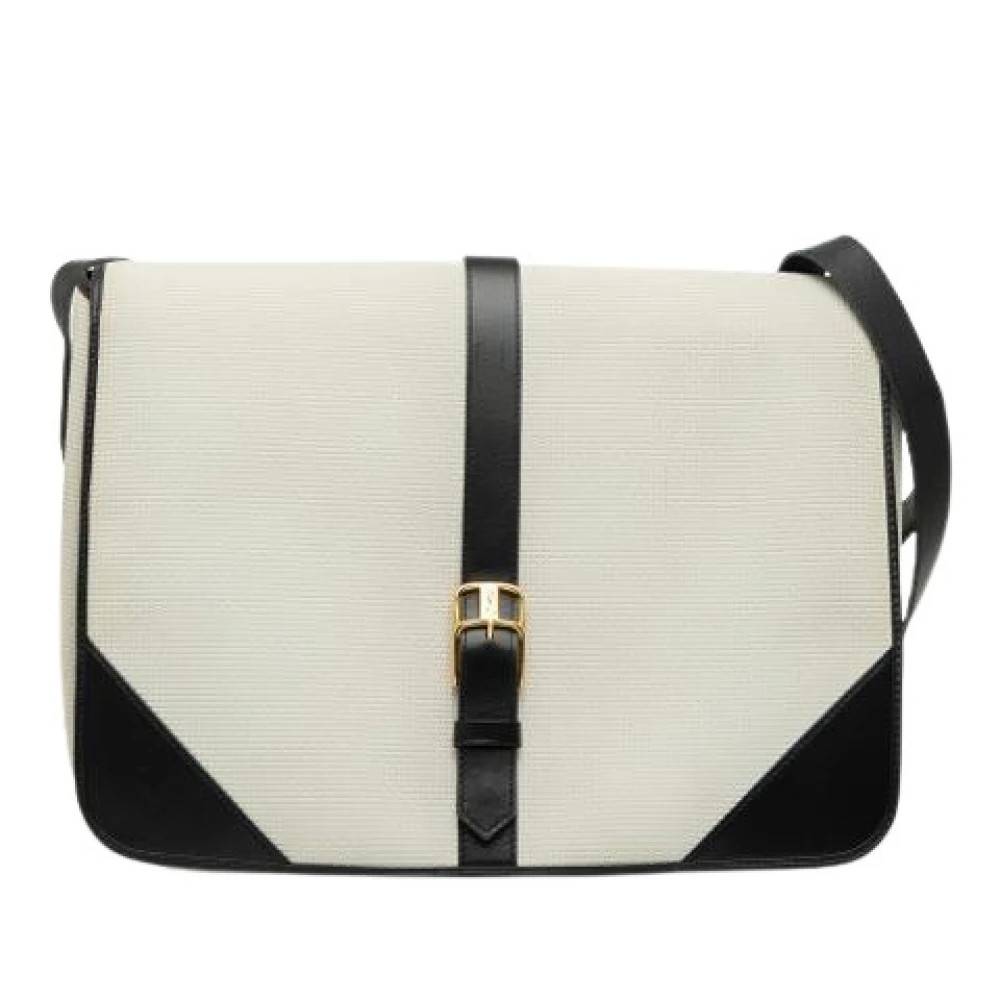 Yves Saint Laurent Vintage Pre-owned Canvas Crossbody Bag - Vintage - Dame - Hvid - ONE SIZE - Uld