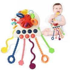 KETIEE Montessori leksak pull string leksak sensorisk leksak för spädbarn, reseleksak tidig utveckling leksak finmotoriska färdigheter leksak gåva för spädbarn 18M