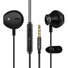 GAMURRY Hörlurar, brusreducerande hörlurar, kraftfullt bas-in-ear hörlurar med mikrofon och kontroll, 3,5 mm stereoheadset för Samsunge, Xiaomi, Huawei etc