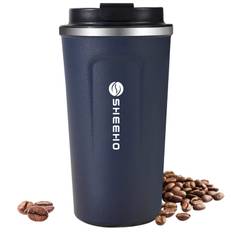 SHEEHO Vacuum Insulated Vacuum Coffee Warm and Cold Stainless Steel Tumbler with Coffee Car 6 Hours of Heat Stainless Steel with Flip Stylish Birthday
