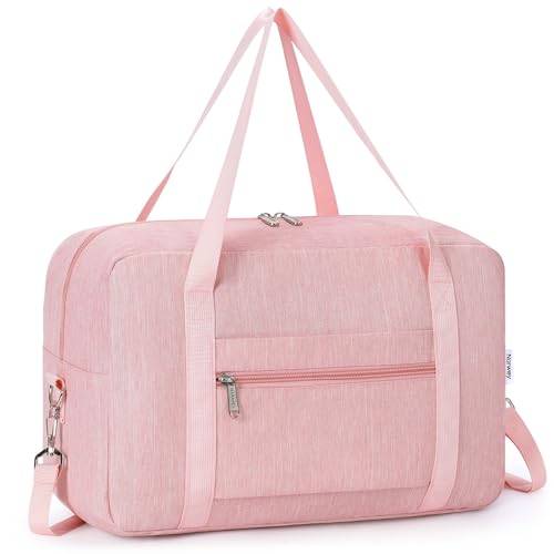 för kabinväska 40 x 20 x 25 cm, undersäte, vikbar, resväska, handbagage, B-rosa