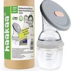 Haakaa Generation 3 Silicone Breast Pump and Cap Combo, 160 ml Capacity, Grey