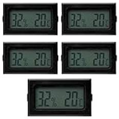 5 st minitermometer digital hygrometer, hygrometer inomhus termometer mini LCD digital termometer hygrometer hushållstemperatur och luftfuktighet mätning för växthus