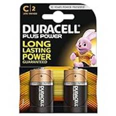 Duracell Plus Power C alkaliska batterier, 2 batterier