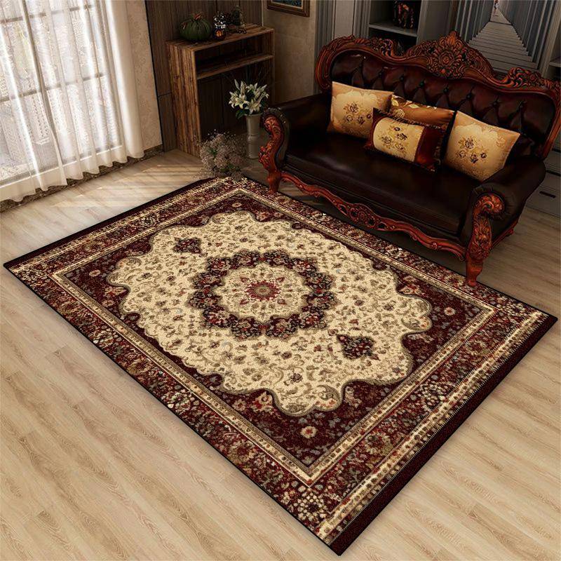 American Retro Luxury Persian Carpet Cloakroom Interior Decoration Bohemian Style Rugs Non-slip Washable Bedside Floor Mat 60*90cm
