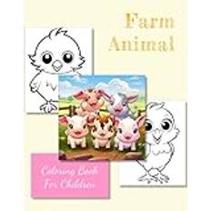 Farm Animal Coloring book for children: large size 8.5 x 11 inches - Pocketbok