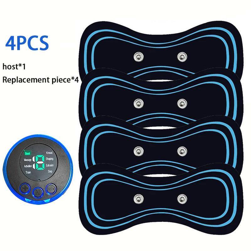Electric Neck Massager Adjustable Cervical Mini Massager with 4 Replacement Patches for Full Body Relaxation