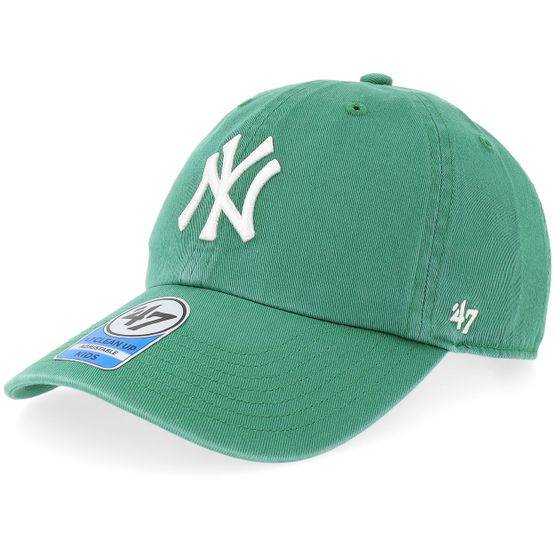 47 Brand - MLB Grön unconstructed Keps - Kids New York Yankees 47 Clean Up Kelly Dad Cap @ Hatstore