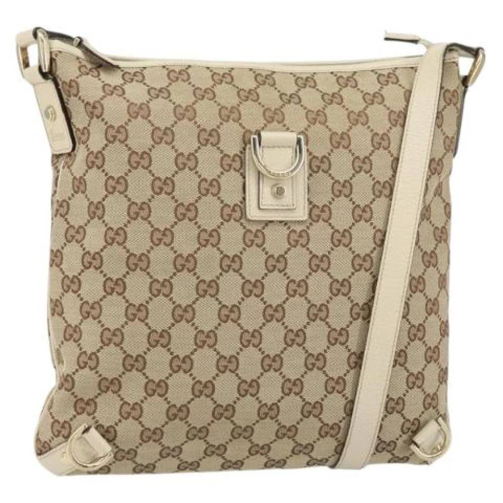 Gucci Vintage Pre-owned Vintage Canvas Cross Body Taske - Vintage - Dame - Beige - ONE SIZE - Tyl