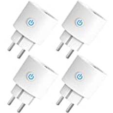 ANTELA Smart Plug 16A 3680 Watt Smarta Uttag med Energiövervakning, Smart Kontakt Kompatibel med Alexa/Google Home, Överbelstningsskydd,Fjärrstyrning,Scheman och Timers, 2,4 GHz Wifi