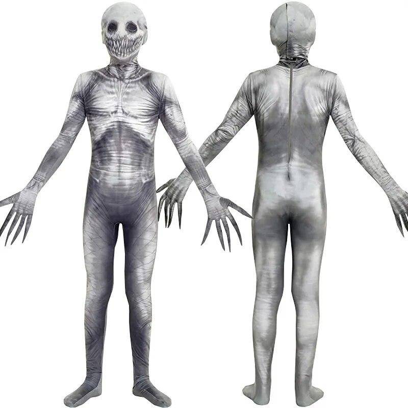 Halloween Karneval Party Kostym Skräck skelett Jumpsuits För Vuxna Barn 2023 Ny Läskig Spöke Vampyr Cosplay Kostym Bodysuit cm