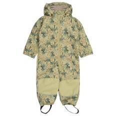 Mikk-Line Kid's Softshell Suit Recycled Uni AOP Overall Barn Storlek 116 Färg olivgrön/beige