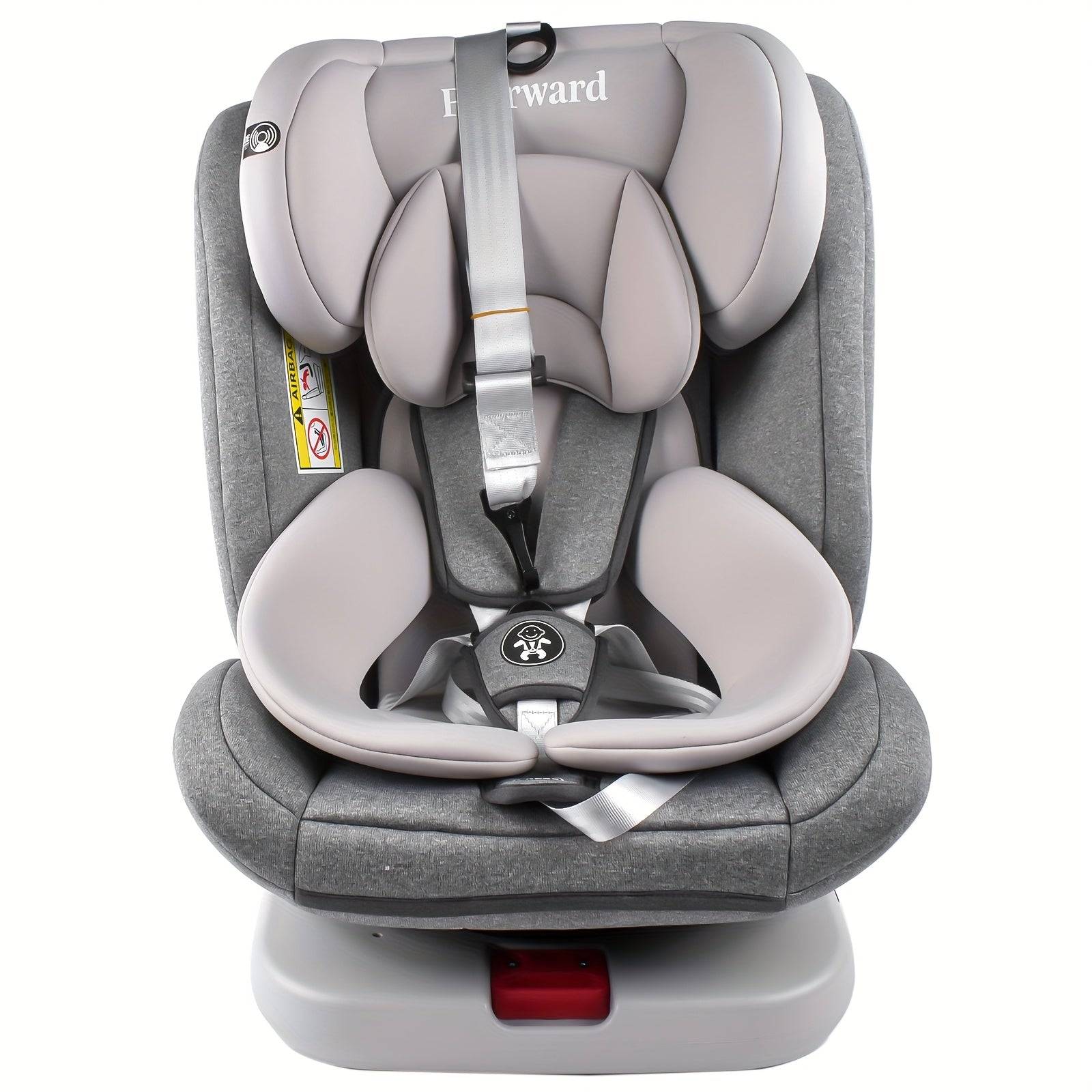 Farsaw 360° Rotating Car Seat Compatible for Group 0+/1/2/3 (9-36kg) - ISOFIX Installation - Gray and beige