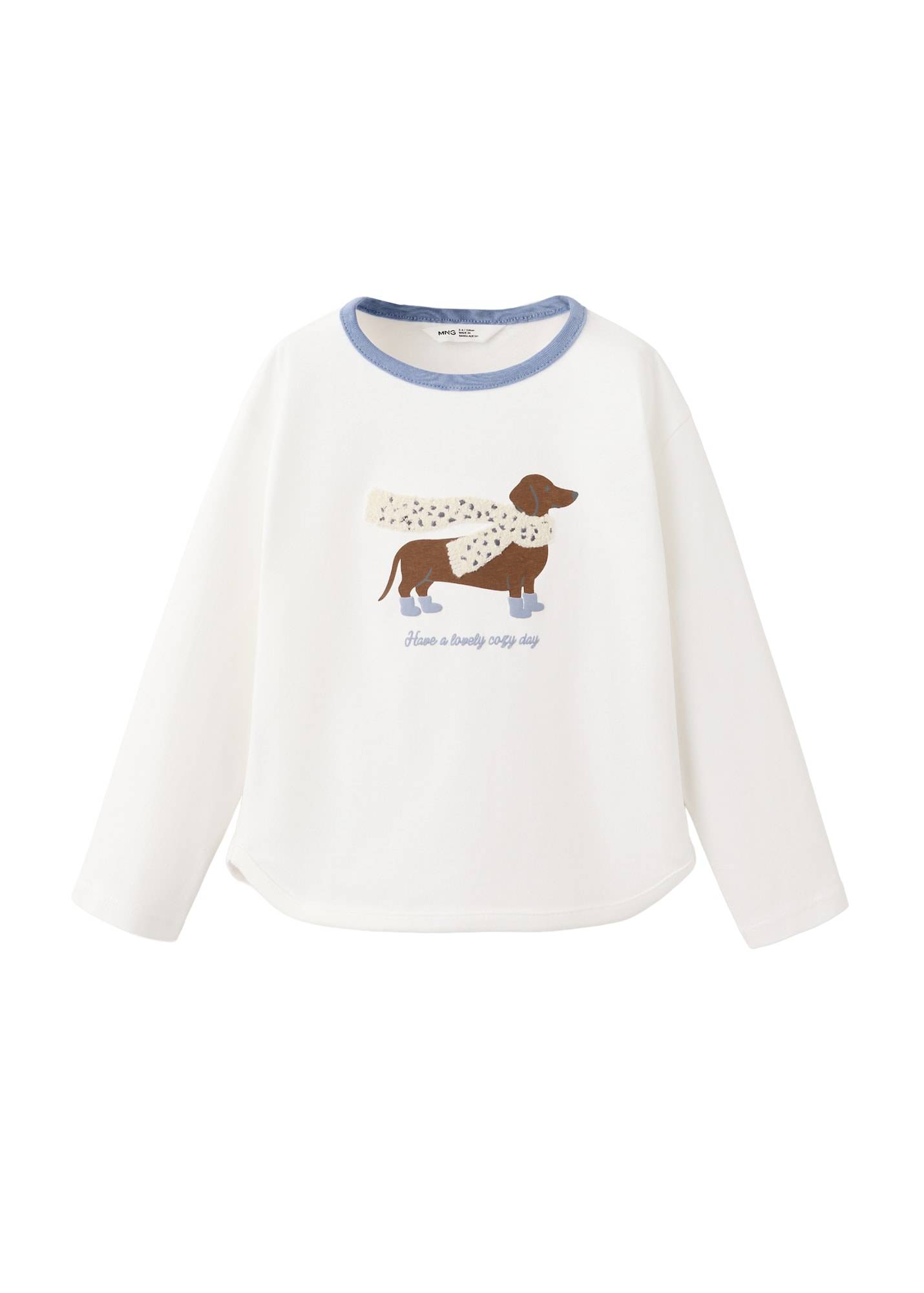 MANGO KIDS Bluser & t-shirts 'PERRO'  dueblå / brun / hvid / uldhvid