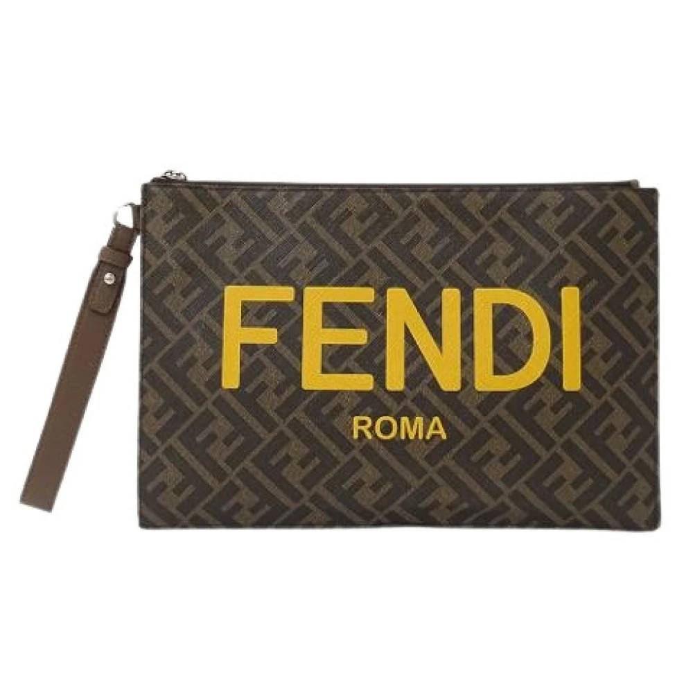 Fendi Vintage Pre-owned Zucca Clutch - Vintage - Herre - Brun - ONE SIZE -