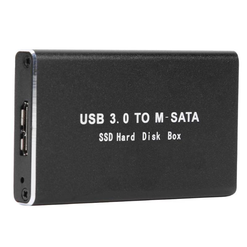 Usb 3.0 to msata adapter mini ssd hårddiskfodral ssd hdd box hårddiskhölje aluminiumlegering extern hårddiskfodral
