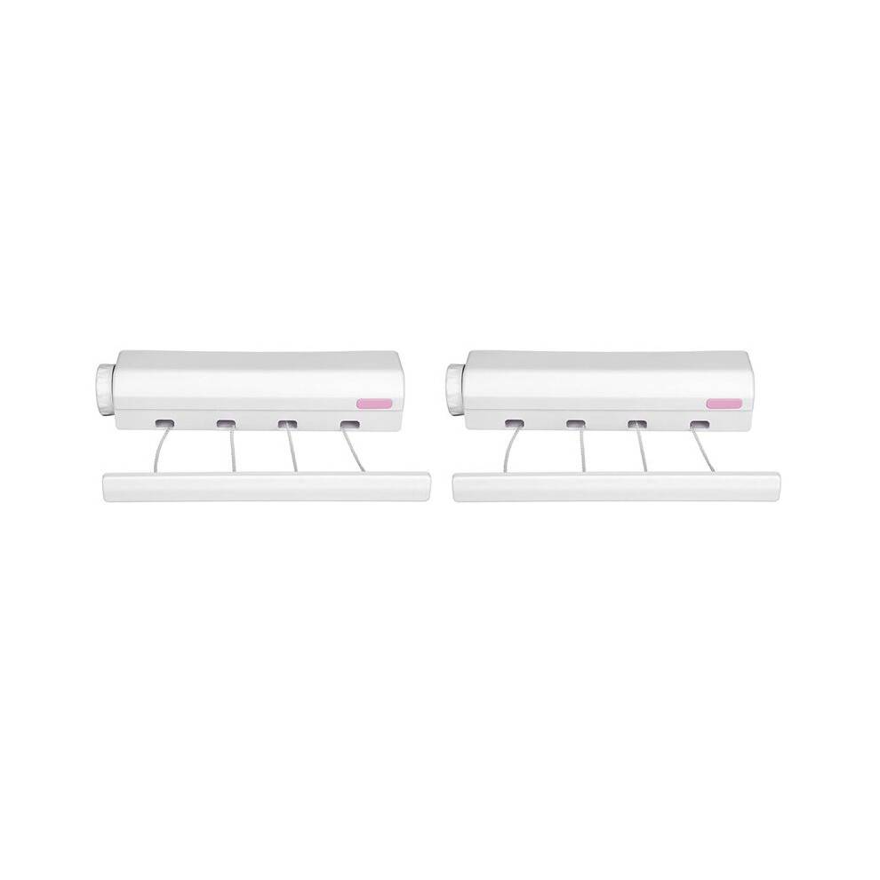2X Retractable Clothesline Telescopic Indoor Outdoor Wall Mounted Clothes Dryer Drying Rope Hanger (4 Lines)