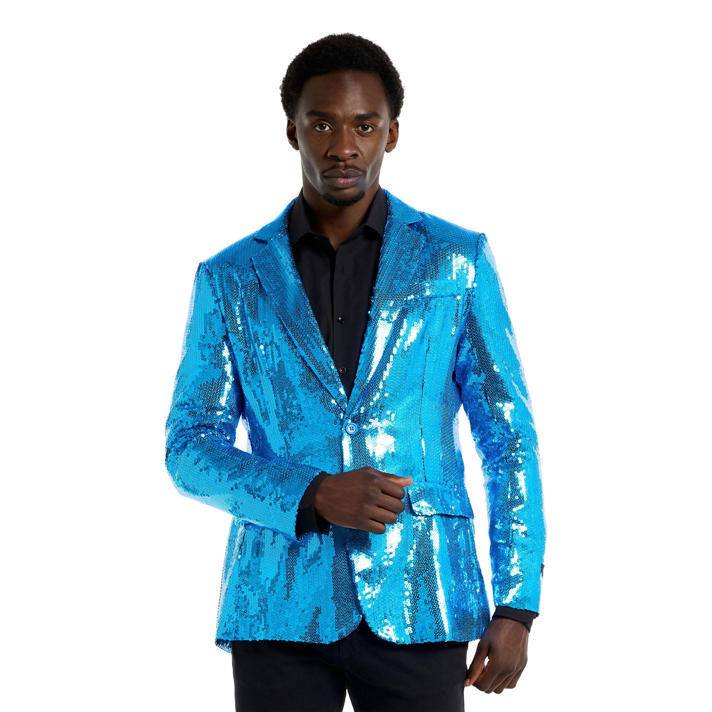 Suitmeister Pailletblazer Blå - XX-Large