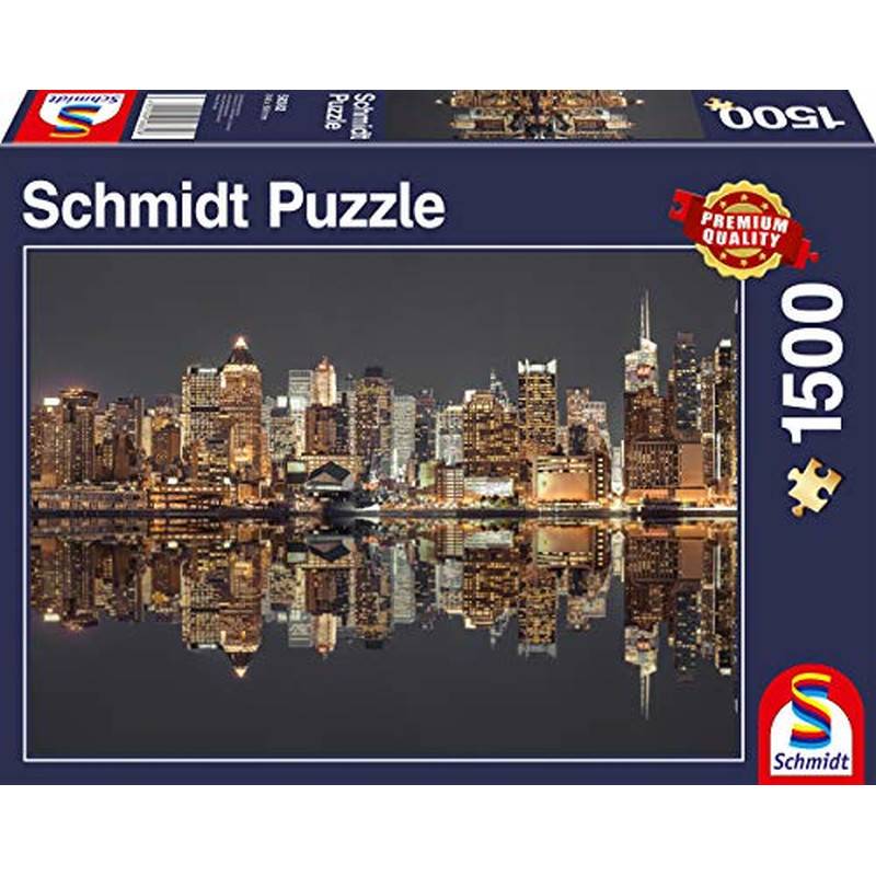 Schmidt Spiele Puzzle 58382 New York Skyline bei Nacht, 1500 Teile...