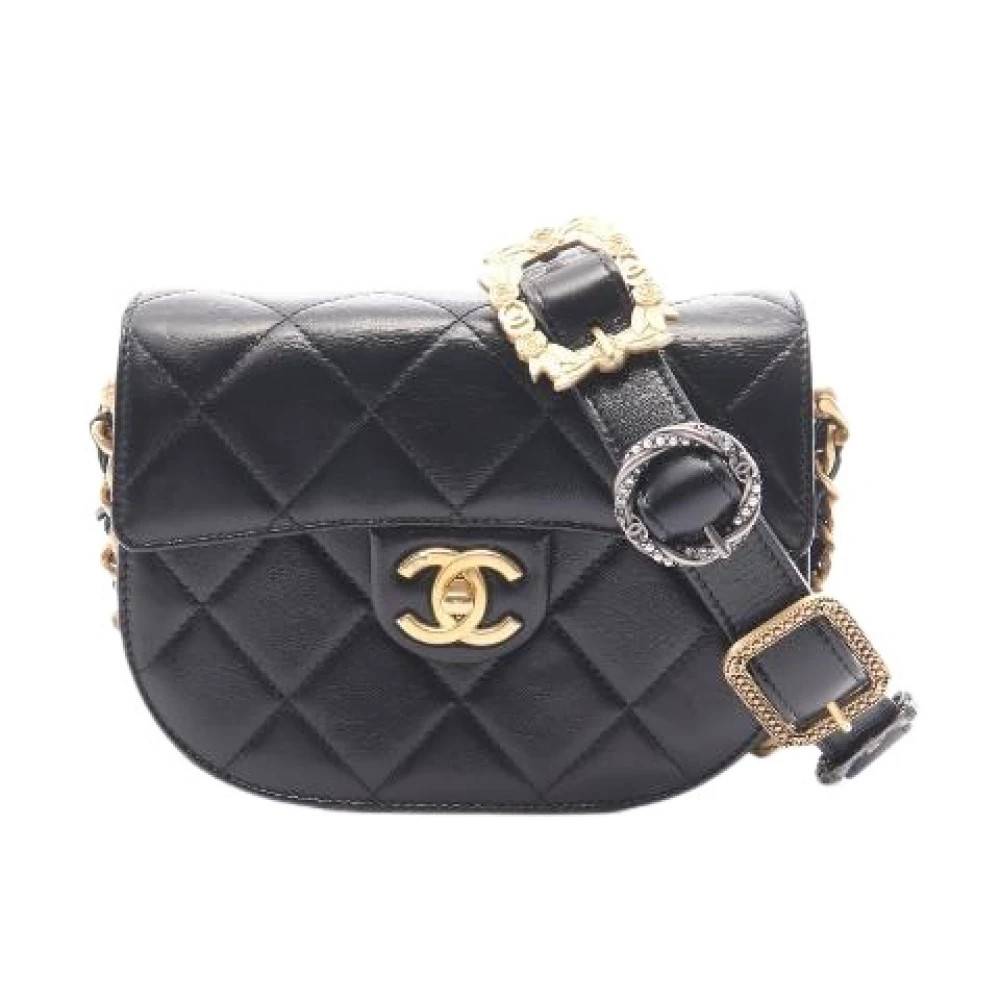 Chanel Vintage Pre-owned Matelassé læderskuldertaske - Vintage - Dame - Sort - ONE SIZE - Uld
