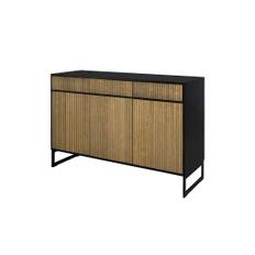 Skänk Line 3d+3l - burned walnut svart