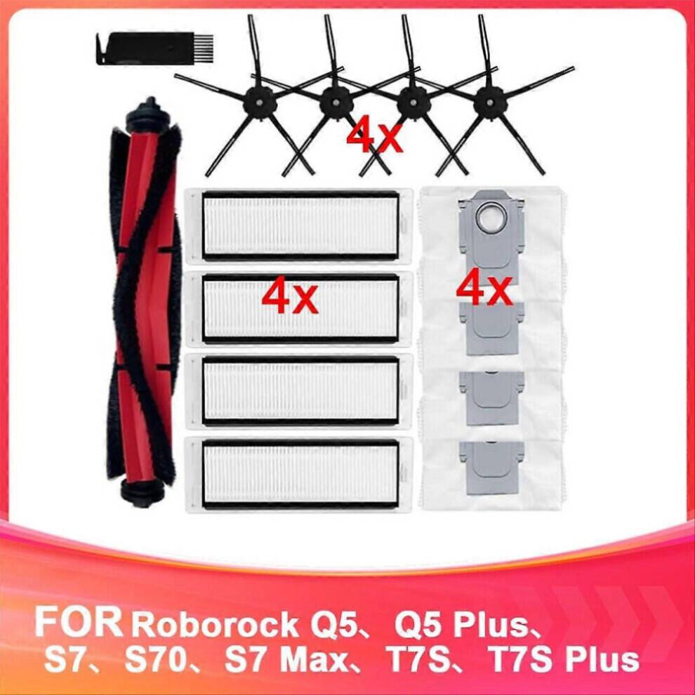 Reservedele kompatible med Roborock Q5, Q5 Plus, S7, S70, S7 Max, T7S, T7S Plus robotstøvsugere, hoveddele