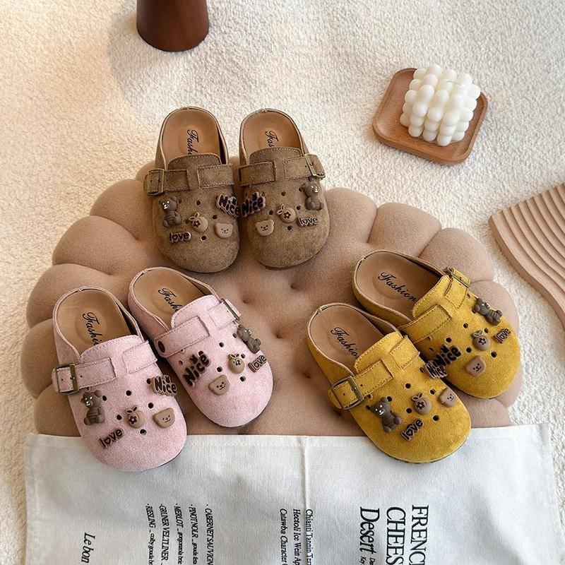 Öppna slip-on-sandaler för barn med andningshål och neutral stil TPR-sula 32