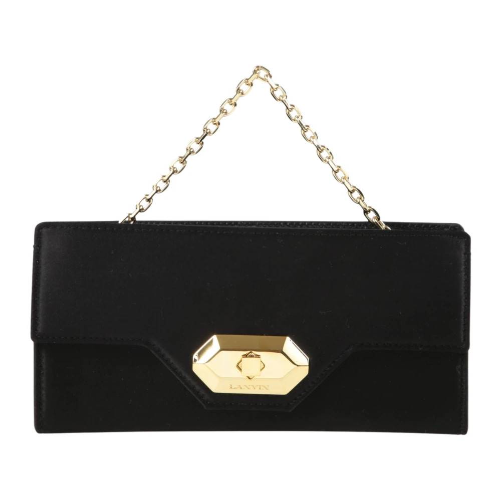 Lanvin Silke Aften Clutch med Flap - Tasker - Dame - Sort - ONE SIZE - Læder