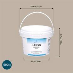 TEMU Feat Acrylic White Gesso Primer 500ml (17.59oz) - For Oil & Acrylic Painting, Smooth & Coverage, , Ideal For Artists & Diy Projects