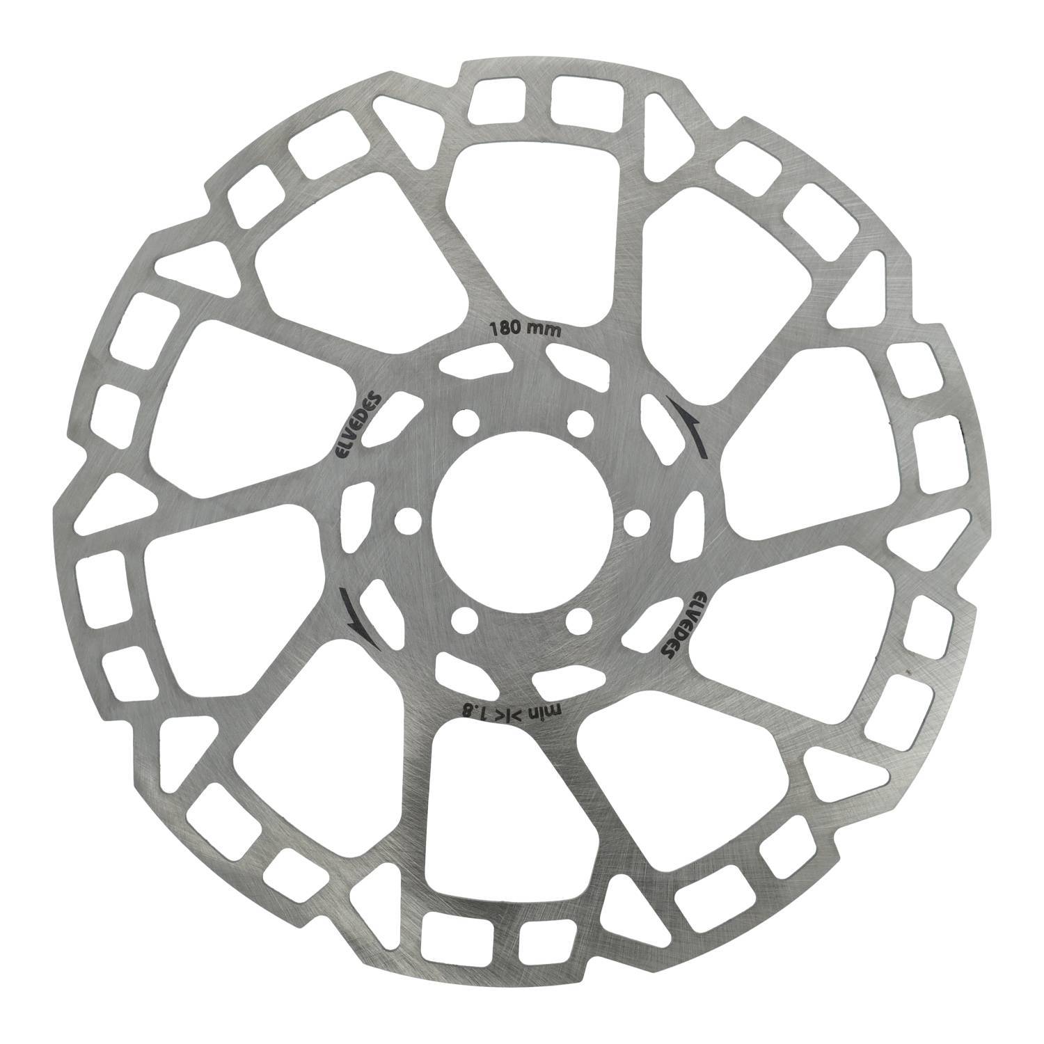 Elvedes bremseskive seks-huls 180mm T=2.0mm