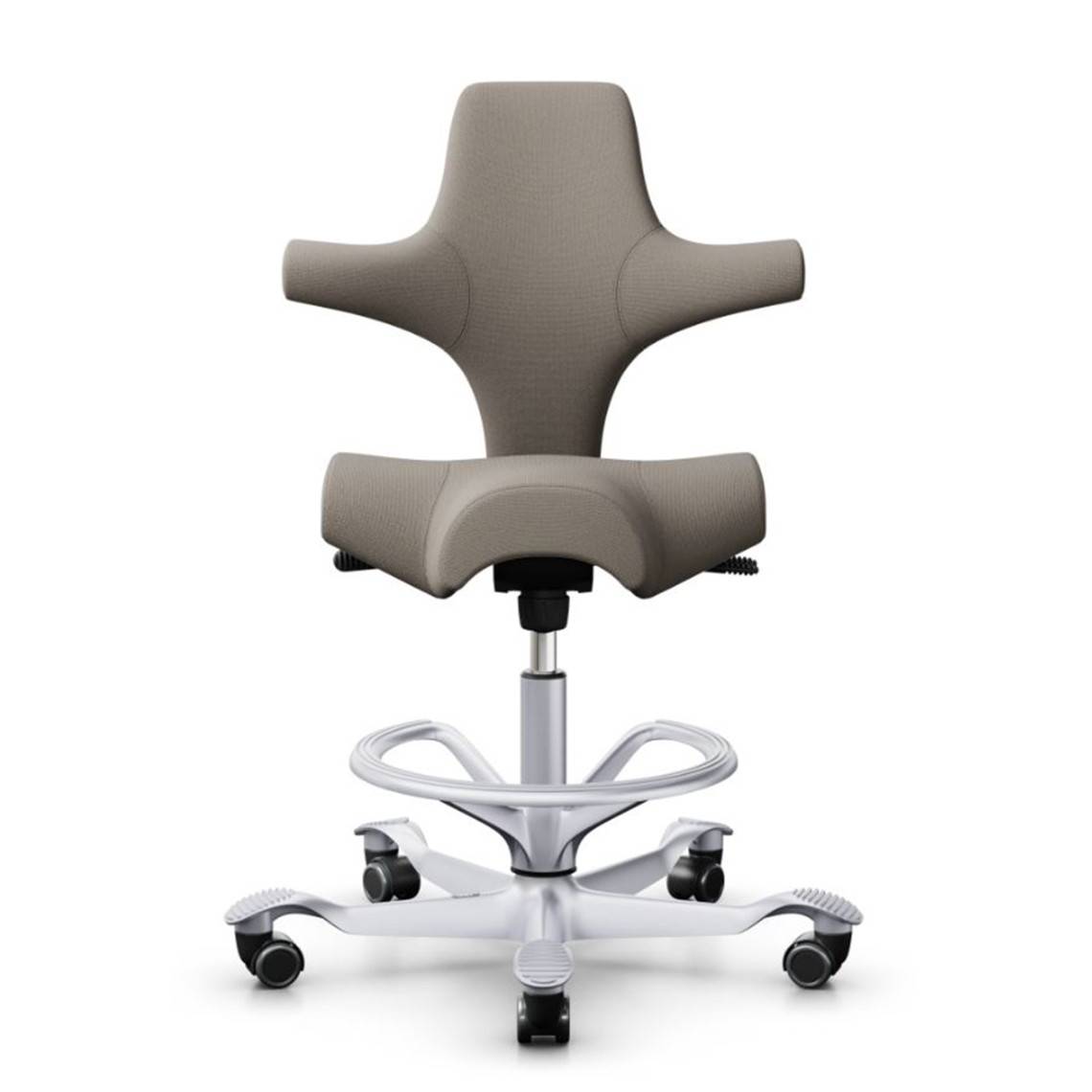 HÅG Capisco 8106, Ergonomisk kontorsstol, Färg Beige (SC60129), Underrede Silver, Liftomat 200 mm, Fotring Ja