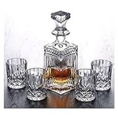 RJYYYDSO Whisky karaffset för män glas glas glas whisky karaff tumlare karaff whiskyglas och karaffset icke-bly kristall alkohol idé för Scotch Bourbon cocktail Vo(vinglas 220 ml