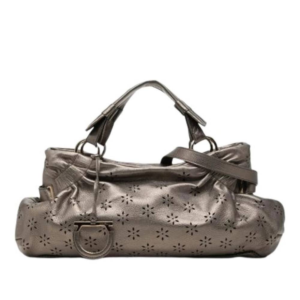 Salvatore Ferragamo Pre-owned Pre-owned Skuldertaske - Vintage - Dame - Brun - ONE SIZE - Uld