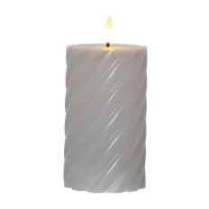 Star Trading - Blockljus Flamme Swirl LED 15 cm - Grå