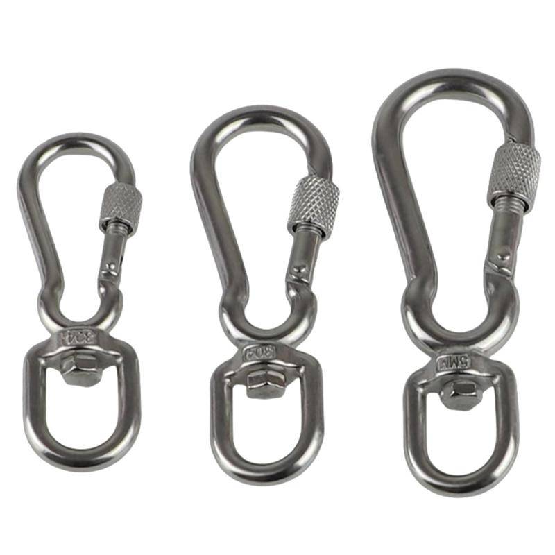 Krok i rostfritt stål med svivel för hundhalsband Karbinhake med svivelled Bultad karbinhake för husdjurskoppel/Camping T