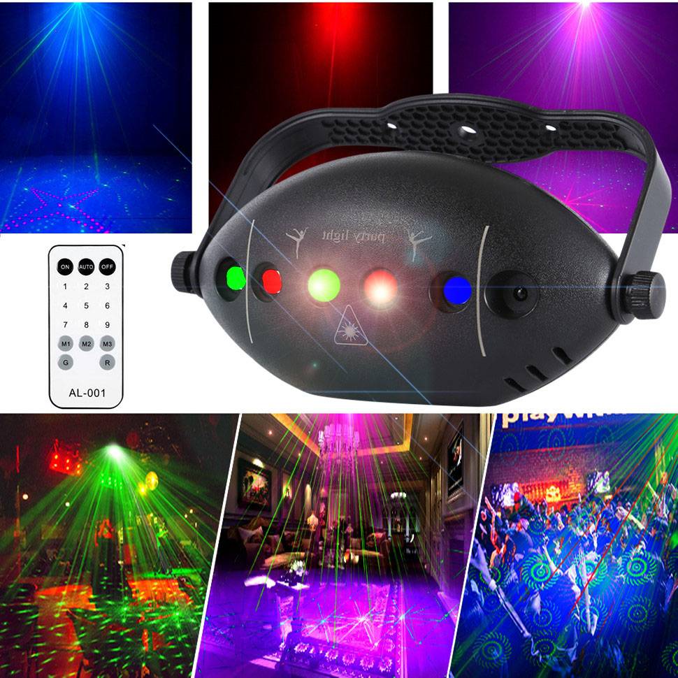 Stage Party Laser Projector DJ Disco Light Red Green Blue Strobe Party Club Home Festival Decorative Light Effect
