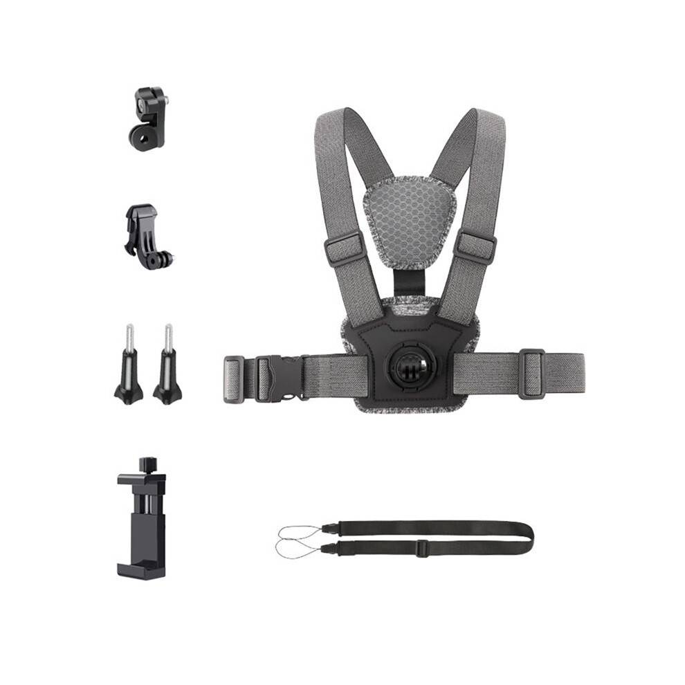 Adjustable Chest Mount Harness Strap for Action Camera Accessories Combo D