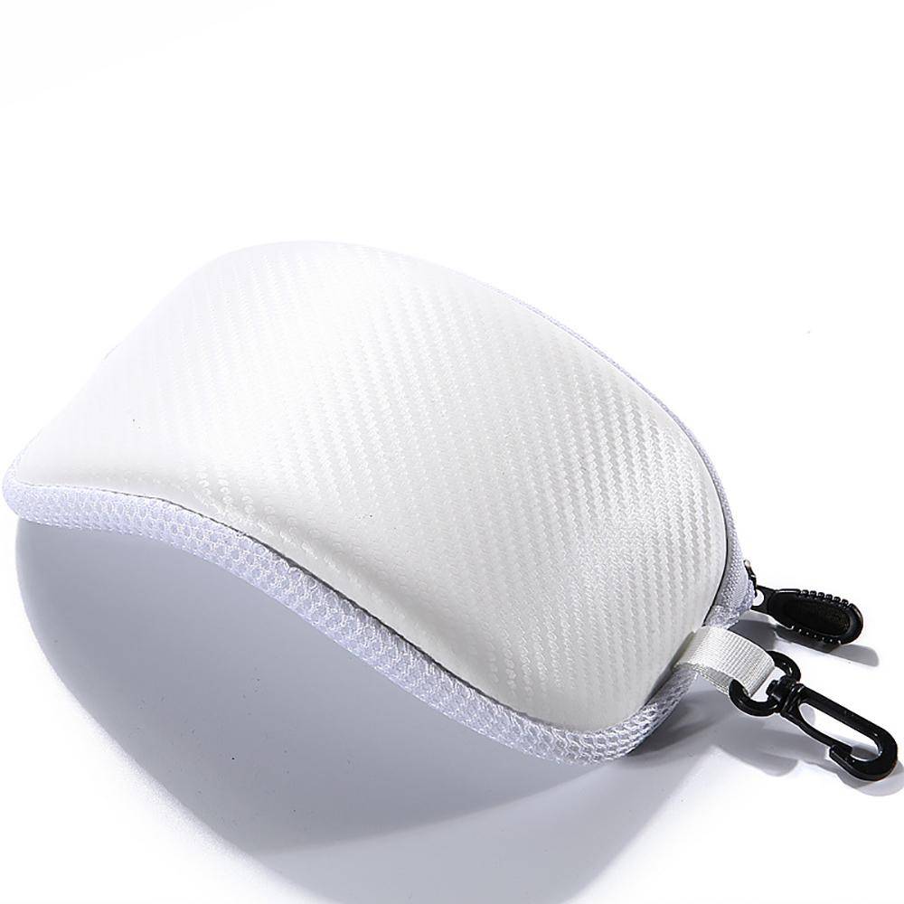 Ski Snow Goggle Protector Case (Utan skyddsglasögon)Anti-Shock Vattentät Motorcykel Glasögon Box Förvaring Dragkedja Hard Shell Bag vit