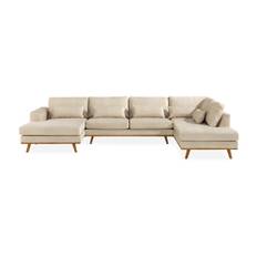 U-soffa Haga Sammet - Beige Scandinavian Choice