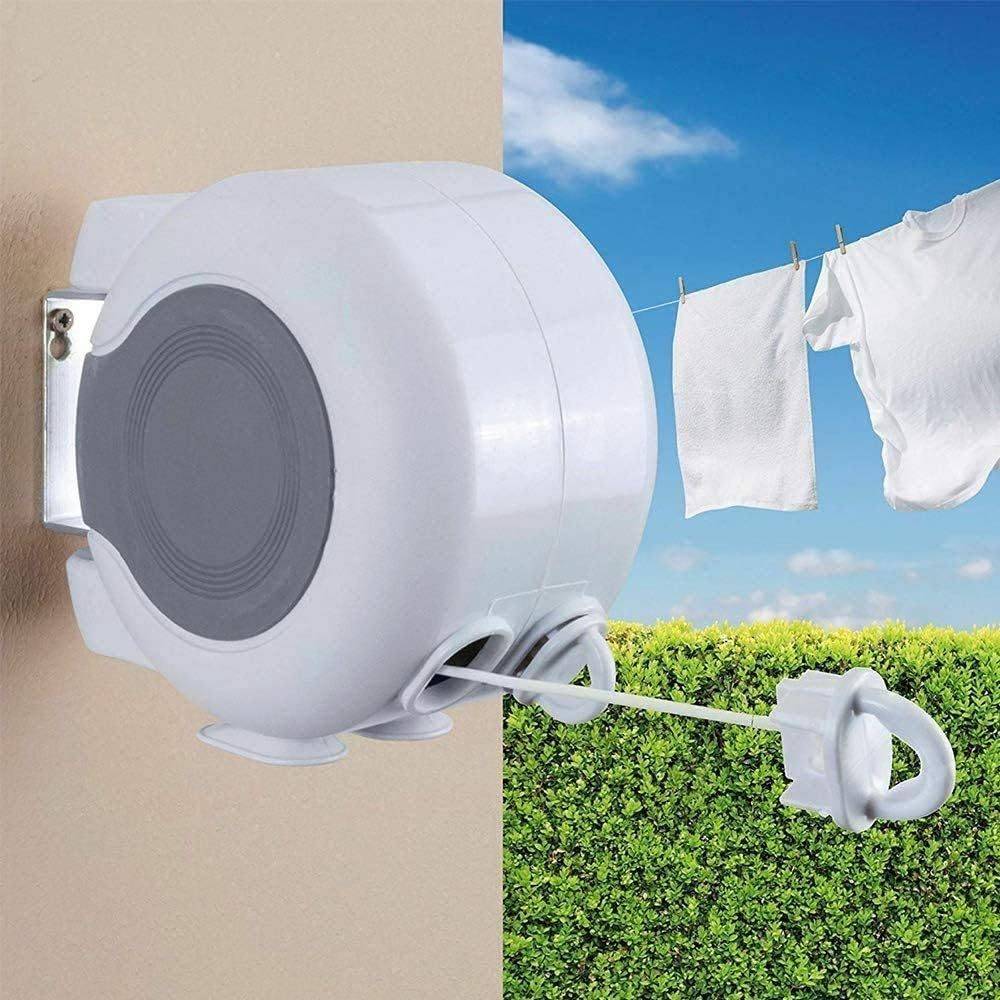 TEMU 13-meter Thickened Retractable Clothesline, Rotating Windproof Drying Rack, 26-meter Double-line Clothes Dryer, Clotheslines