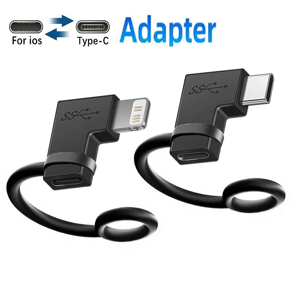 90 Degree USB Cable Converter Lightning To USB C Adapter 20W Ios to Type-C Adaptador for IPhone 15 14 13 Pro Max Xiaomi Samsung