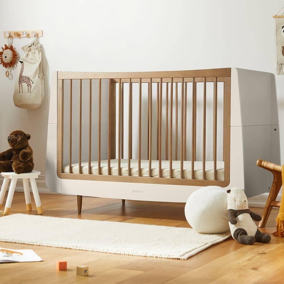 SnuzKot Skandi Cot Bed Cashmere & Walnut