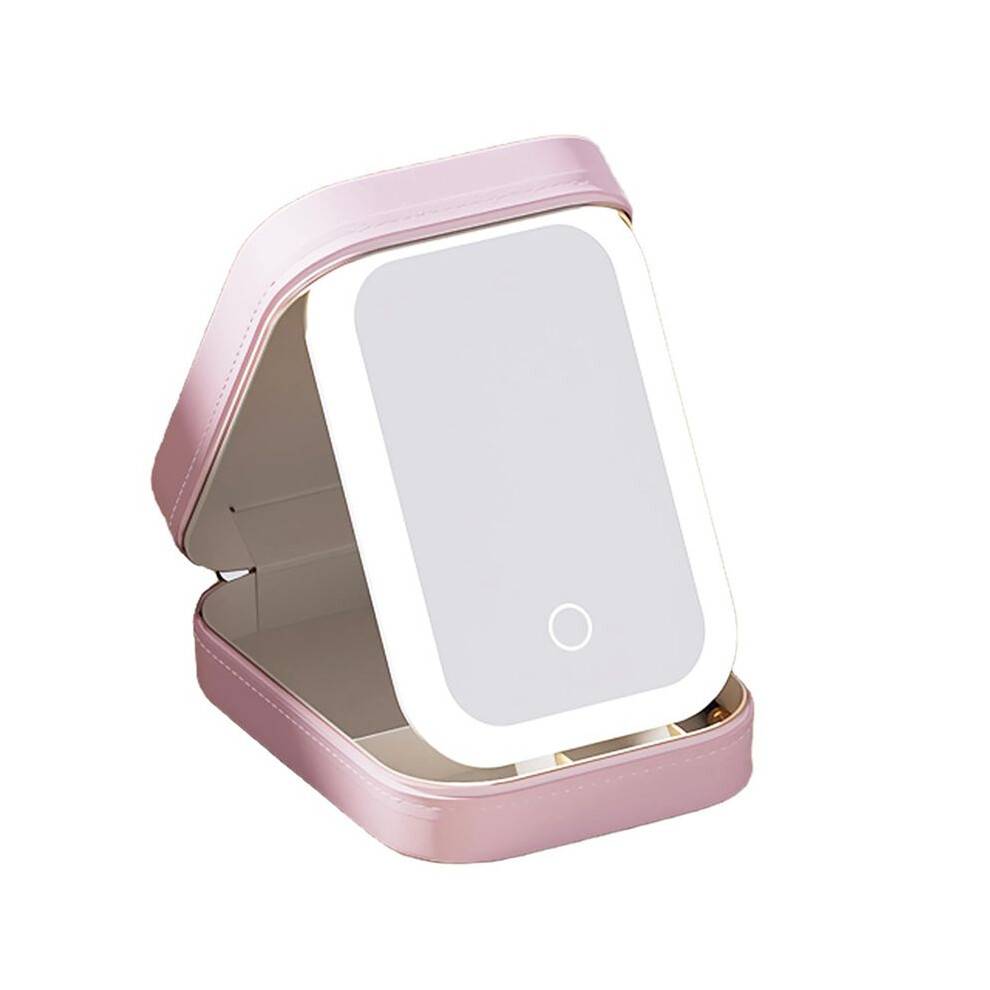 LED Three-Color Adjustable Makeup Mirror Adjustable Makeup Mirror with Lights Rechargeable Lighted Makeup Mirror,C