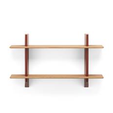 Vitra - Rayonnage Mural Japanese red / Natural Oak - Hyllor - Jean Prouvé - Röd,Träfärgad - Metall/Trä